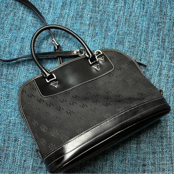 Vintage Dooney & Bourke Zip Zip Satchel Bag DB Logo in Black - Picture 7 of 10